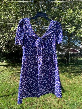 Vintage 2010s Forever 21 Blue floral mini dress